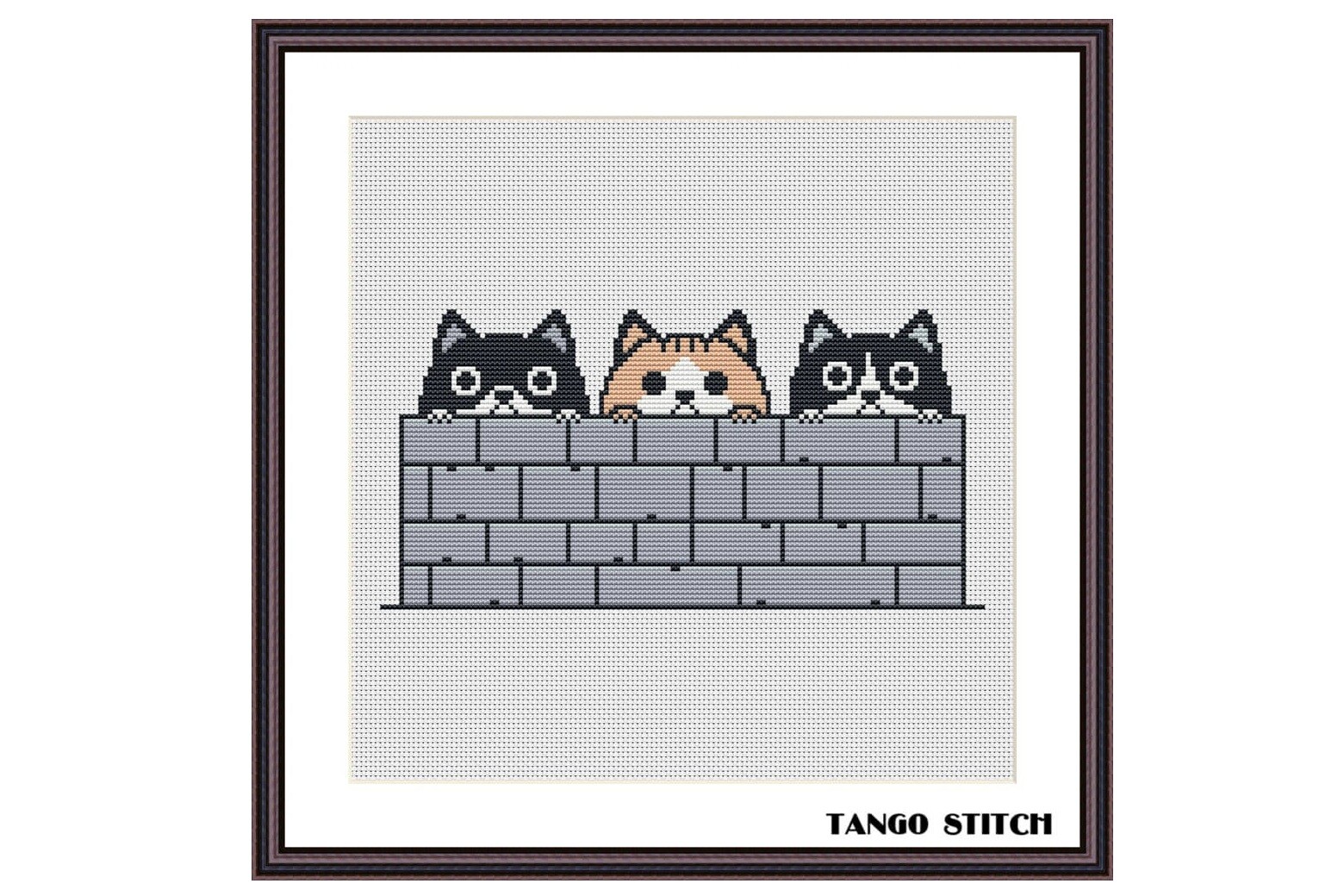 Kittens Cute Funny Cross Stitch Pattern