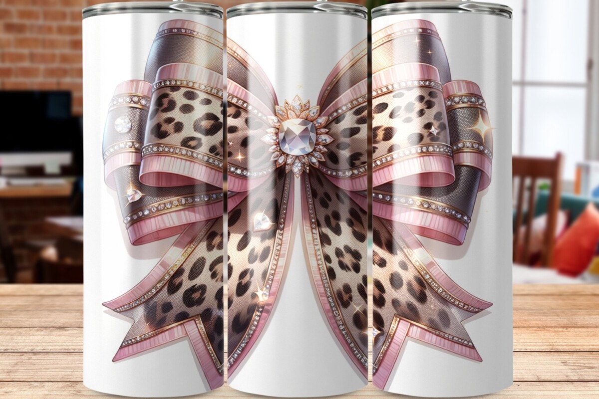 Leopard Print Ribbon Tumbler Wrap Png Graphic by aarcee0027 · Creative ...