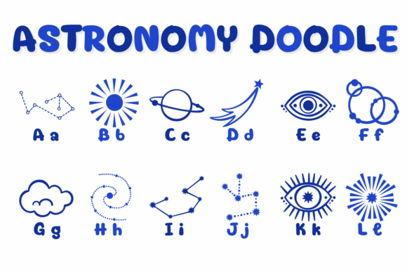 Astronomy Doodle Font - Preview 1