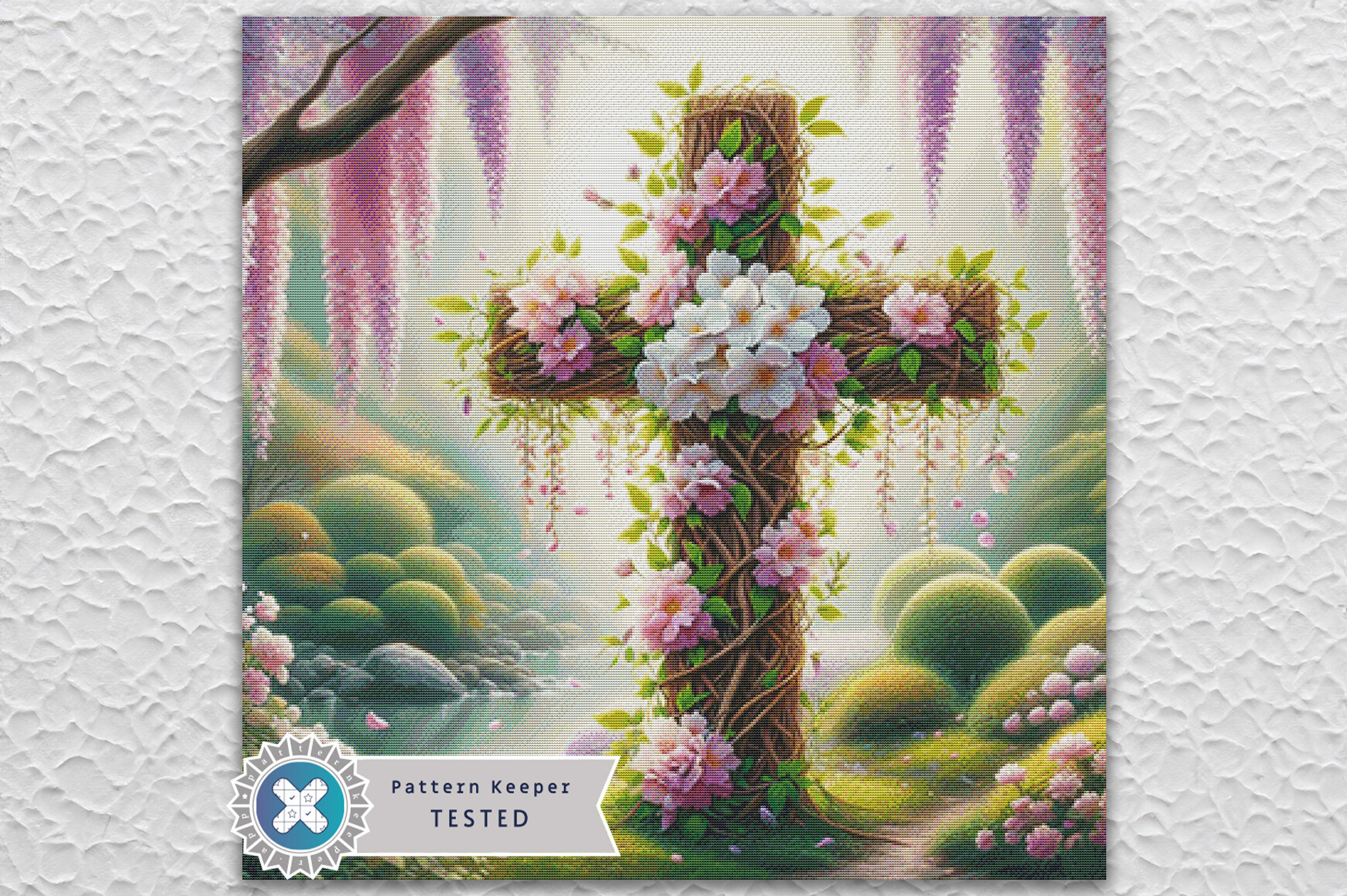 Easter Floral Cross Stitch Pattern PDF