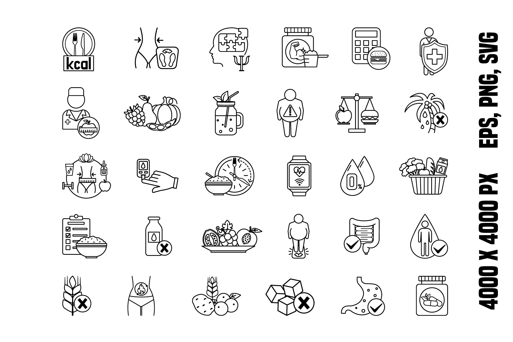 Nutrition Icon Set Graphic by YuliDor · Creative Fabrica