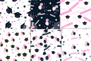 Pink Bow Graduation Digital Paper Graphic by Nam Tiwa · Creative Fabrica