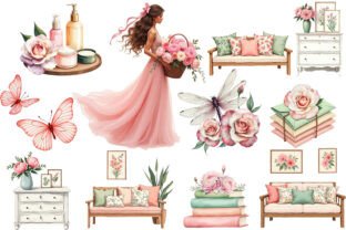 Pink Spring Flowers Clipart Graphic by NataClipArts · Creative Fabrica