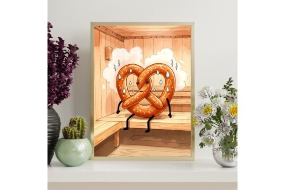 Printable Funny Pretzel Sauna Wall Art
