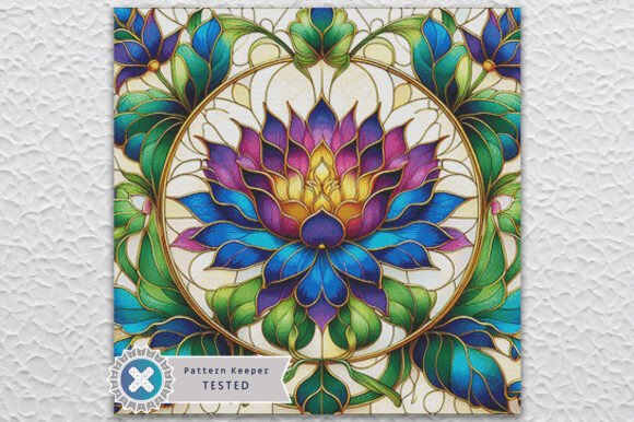Stained Glass Flower Cross Stitch PDF