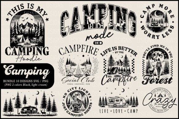 Camping Svg Summer Camp Vacation Bundle