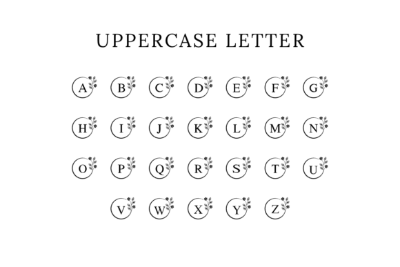 Flowers Monogram Font PNG with transparent background - Preview 4