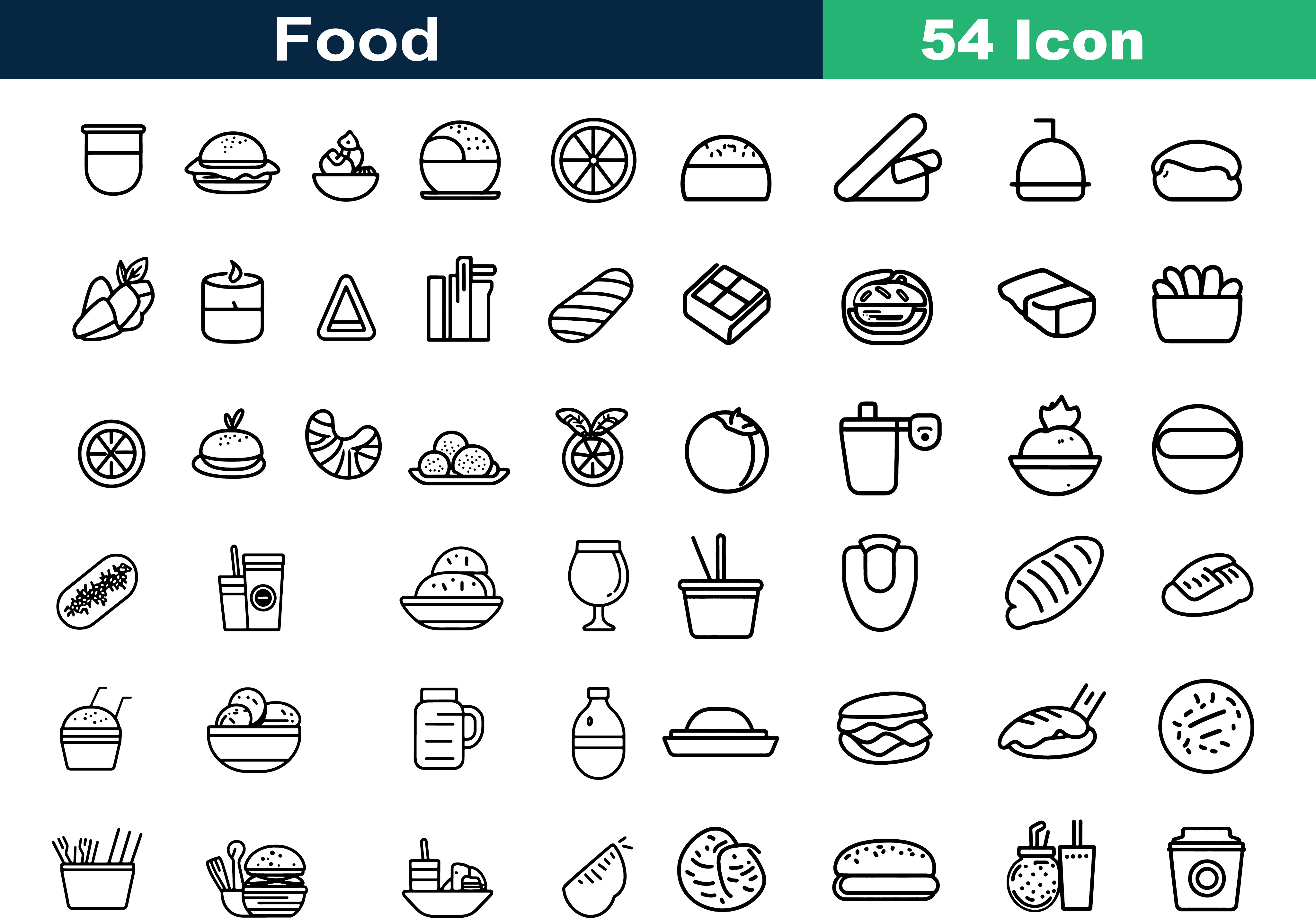 Food Line Art Vector Icon Graphic by lokmanshekh · Creative Fabrica