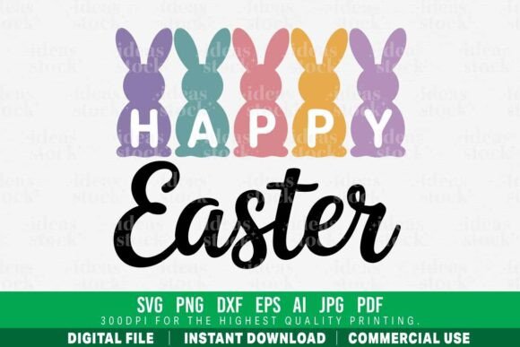 Happy Easter Pastel Bunny SVG Graphic by ideasStock · Creative Fabrica