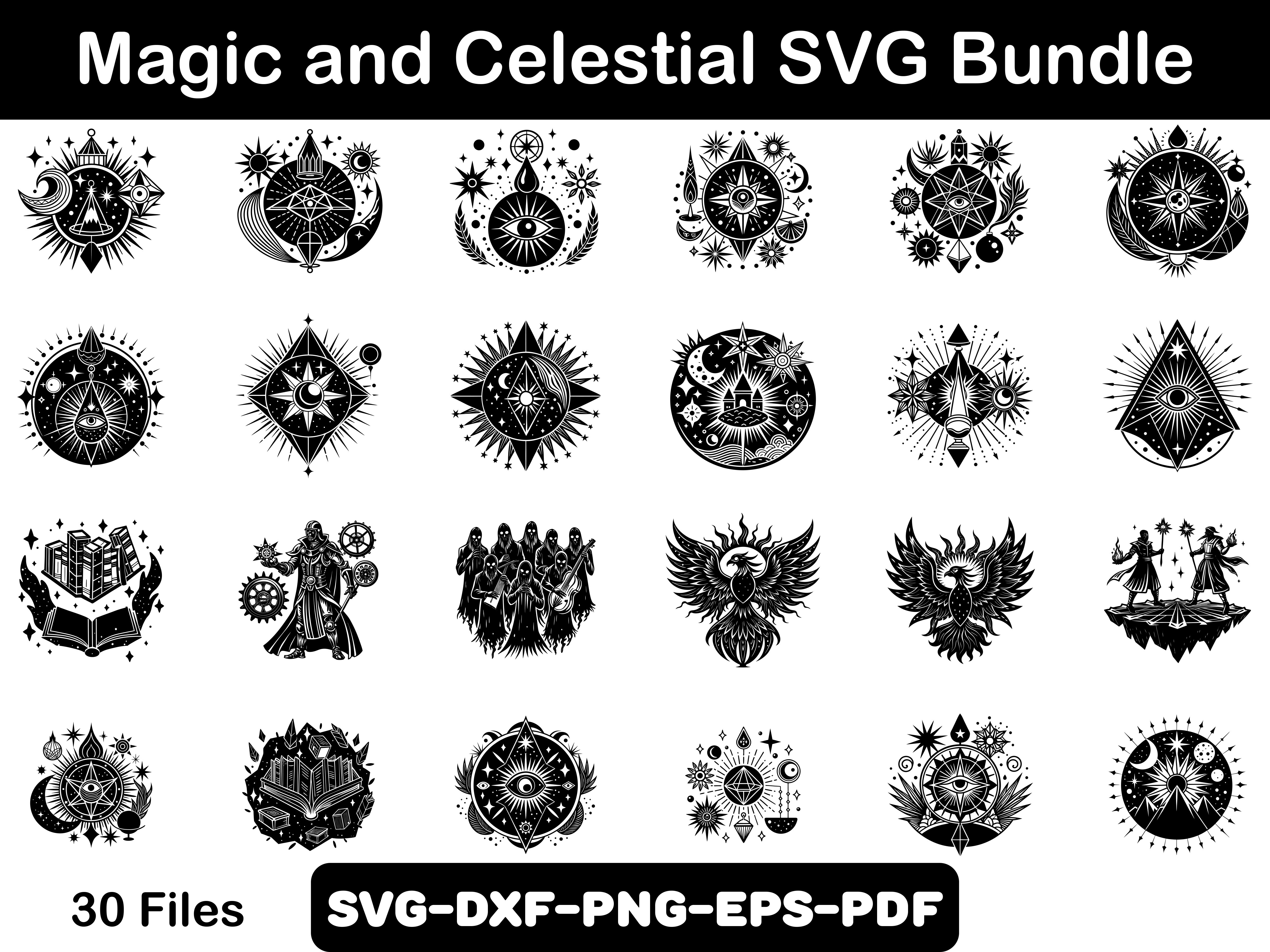 Magic and Celestial SVG Bundle Graphic by Priyo Design Shop · Creative ...