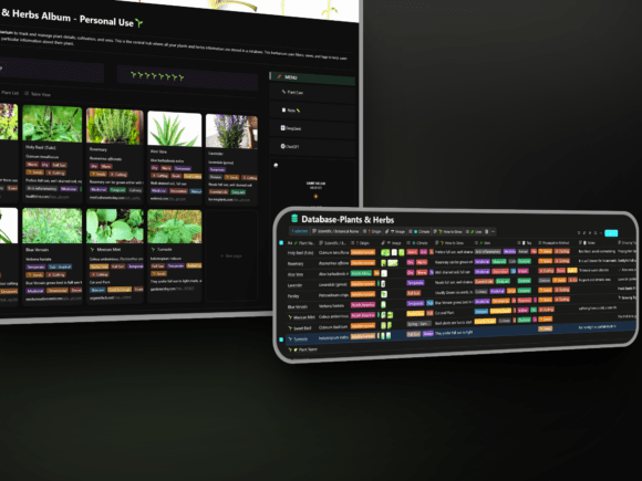 Plant and Herbs Notion Template