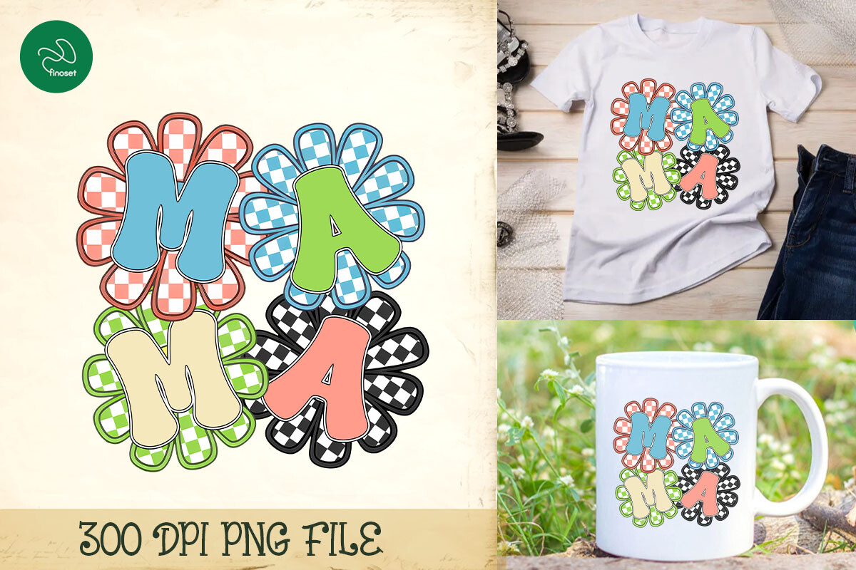 Retro Mama Mother's Day Sublimation PNG Graphic by Finoset · Creative ...
