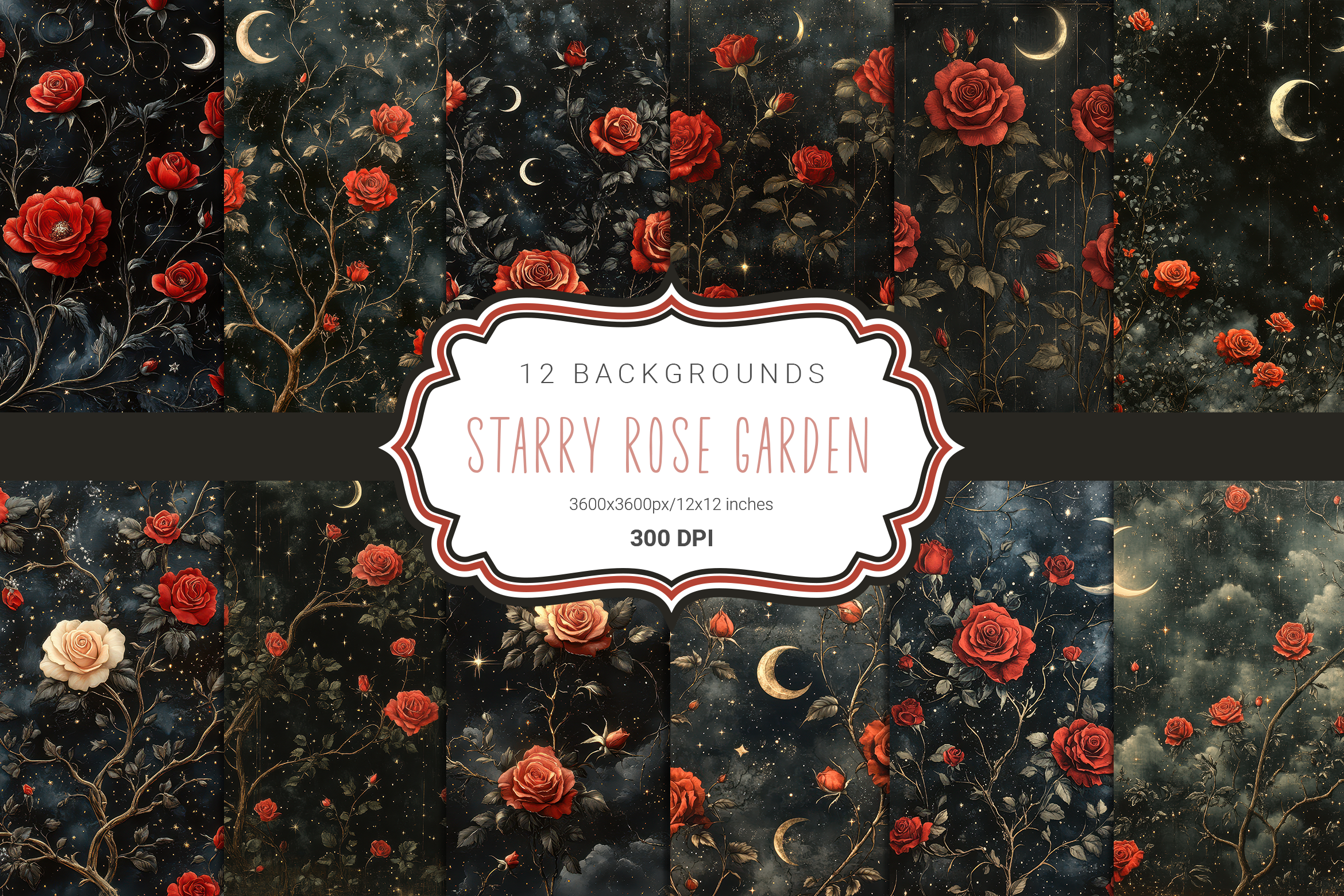 Starry Rose Starry Rose Garden Graphic by curvedesign · Creative Fabrica