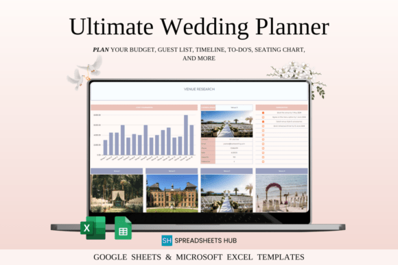 All-in-One Wedding Planning Graphic Graphic Templates By SpreadsheetsHub
