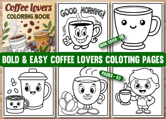 Bold & Easy Coffee Lovers Coloring Page