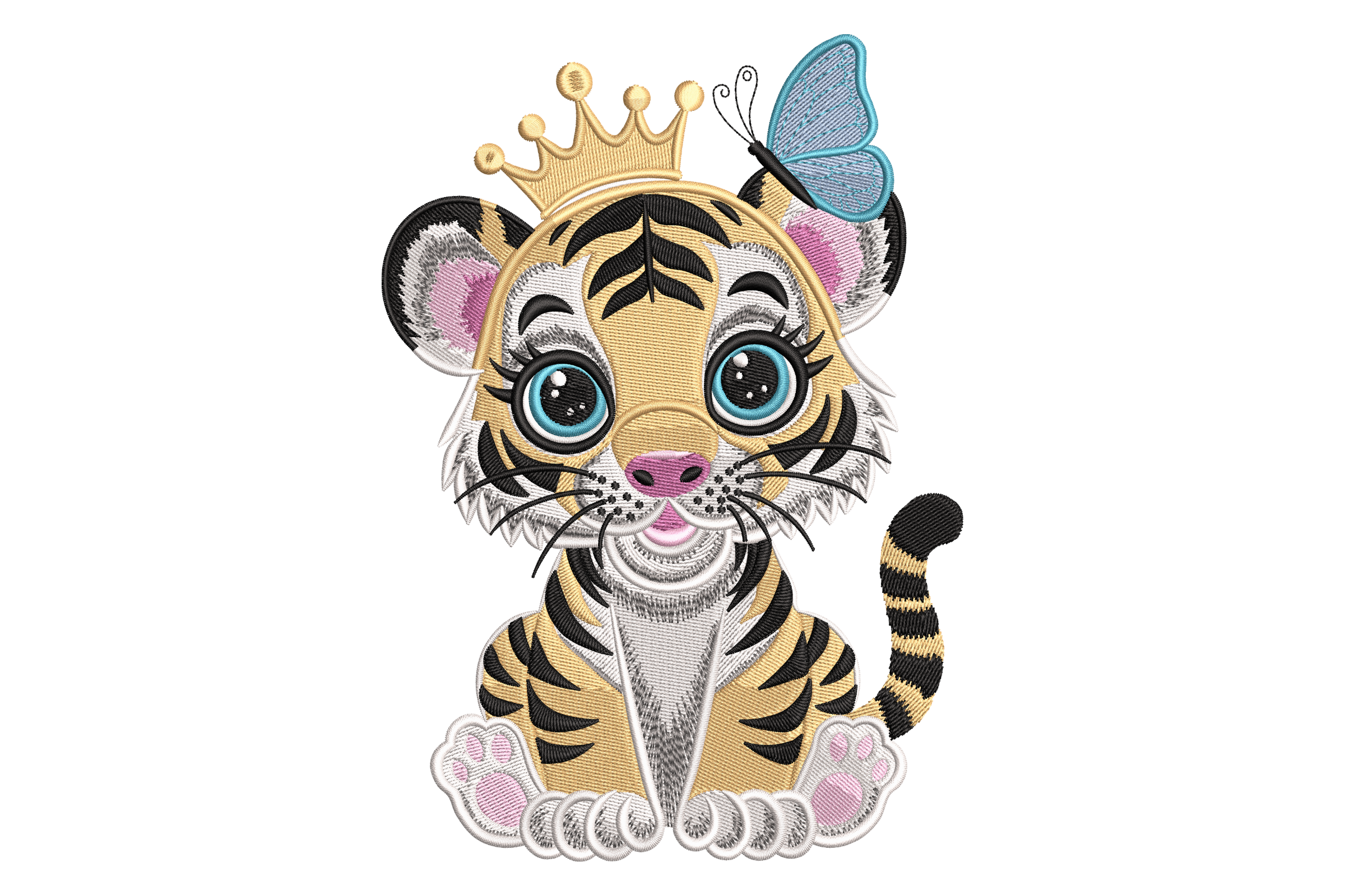 Cute Baby Tiger with Crown