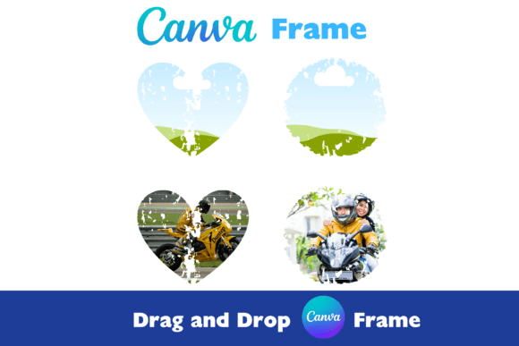 Distressed Canva Frame Heart Circle