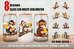 Glass Can Monkey Beer Day Graphic by Artnoy · Creative Fabrica