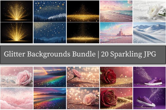 Glitter Backgrounds Bundle Graphic Backgrounds By MH Creation House