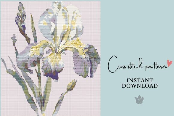 Iris Cross Stitch Pattern Digital