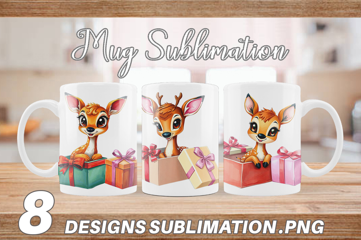 Mug Wrap Deer Fawn Gift Graphic by Artnoy · Creative Fabrica