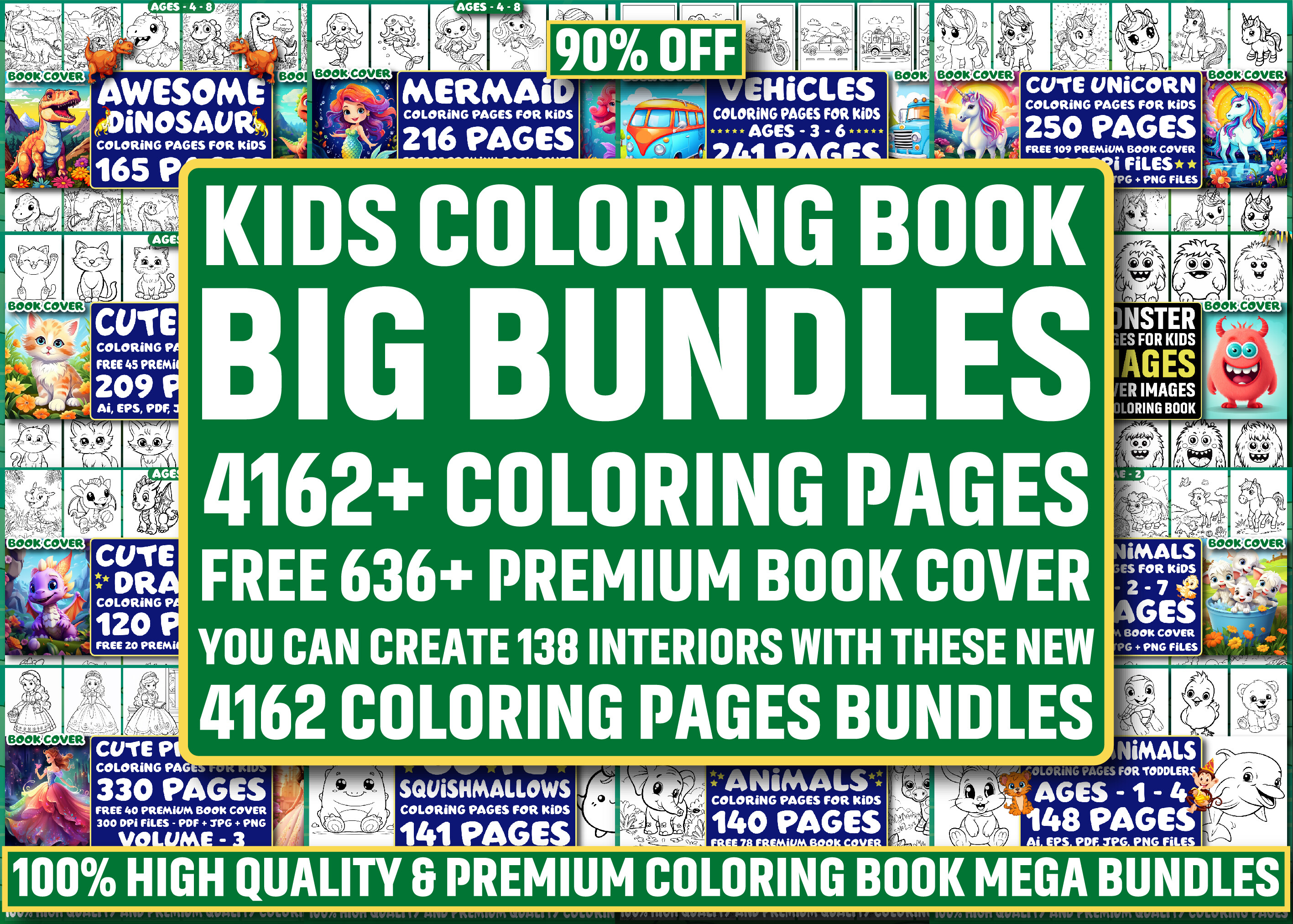 4162 KIDS COLORING BOOK PAGE MEGA BUNDLE