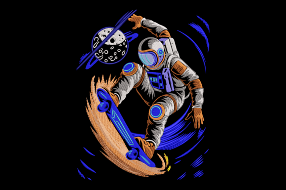 Astronaut Skateboarding