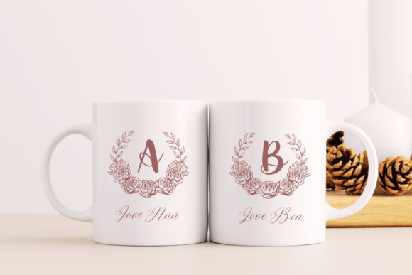 Beautiful Flower Monogram Font - Preview 3