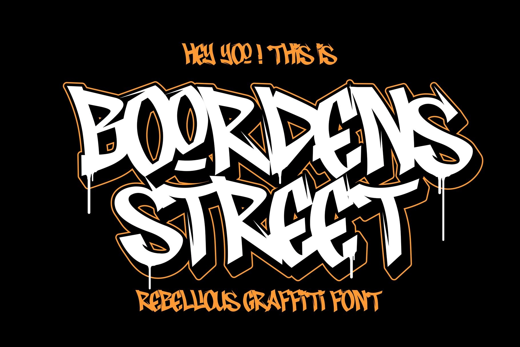 Boorden Street font preview: impactful street-style attitude typeface