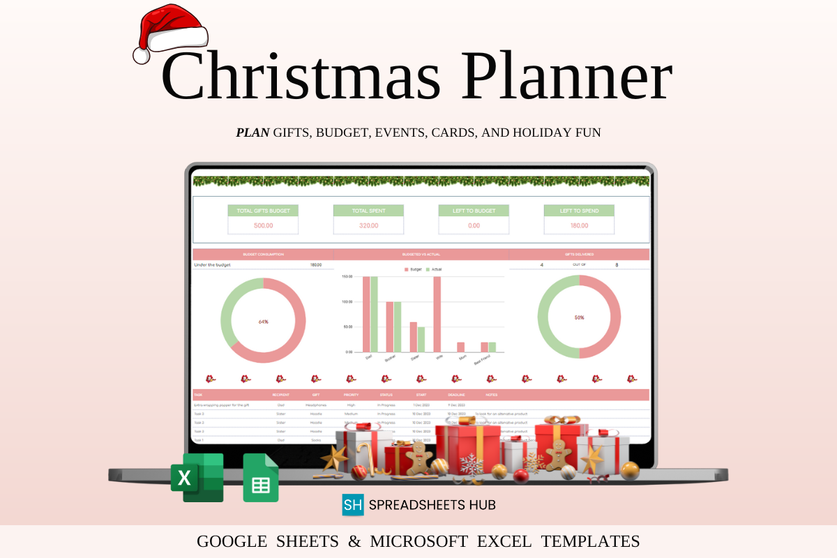 Christmas Planner Excel & Google Sheet