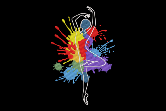 Colorful Ballerina Dance Silhouette