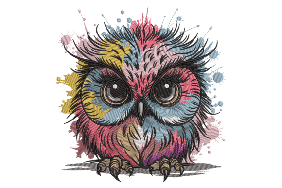 Colorful Splatter Owl