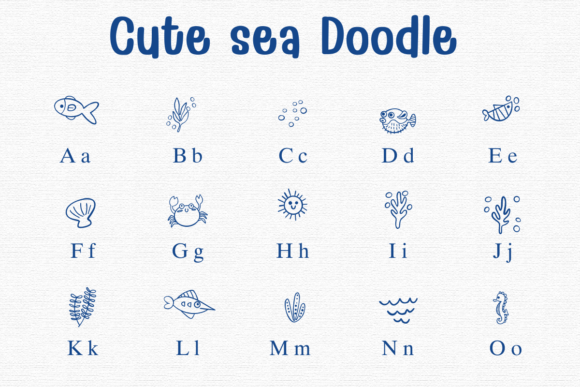 Cute Sea Doodle Font - Preview 1