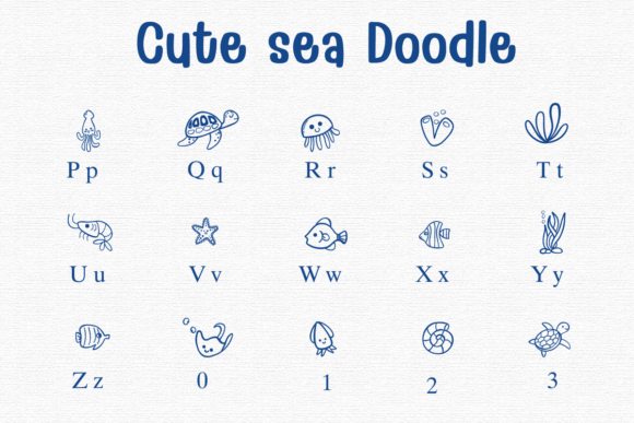 Cute Sea Doodle Font - Preview 2