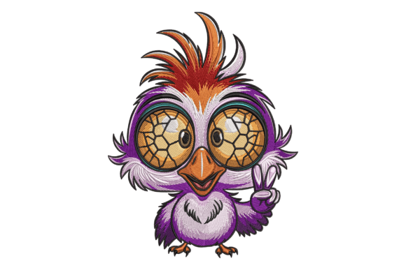 Funny Cartoon Bird with Big Eyes