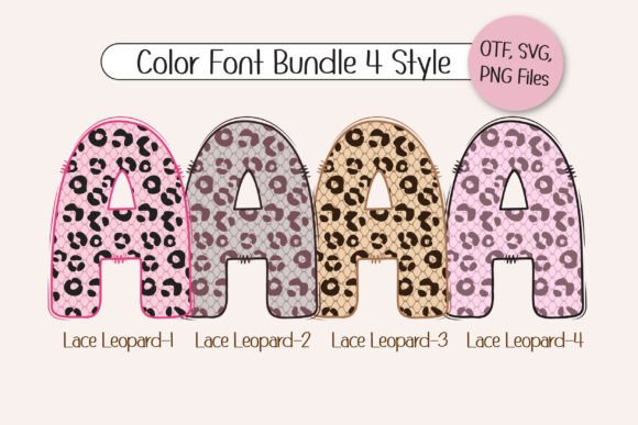Lace Leopard Font PNG with transparent background - Preview 1