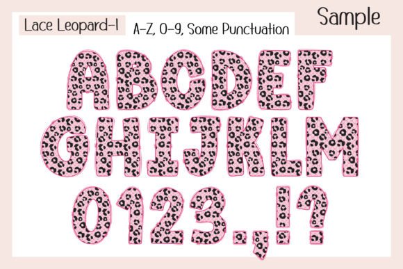 Lace Leopard Font PNG with transparent background - Preview 2