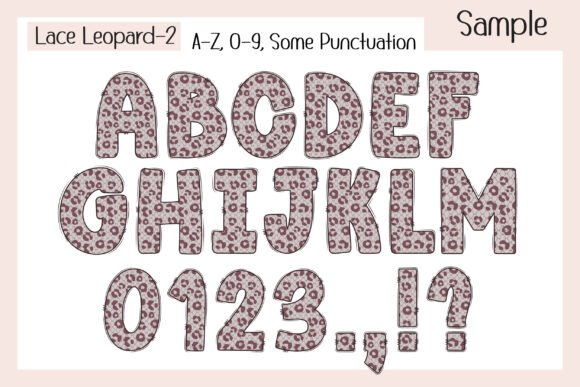 Lace Leopard Font PNG with transparent background - Preview 3