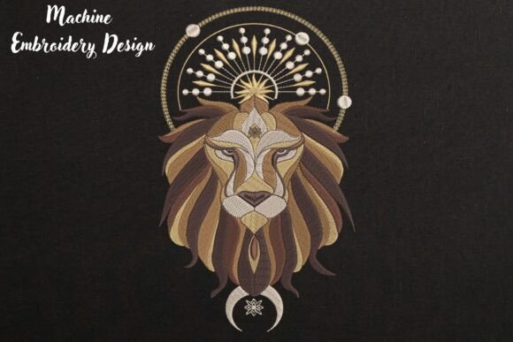 Magic Lion Head on Black