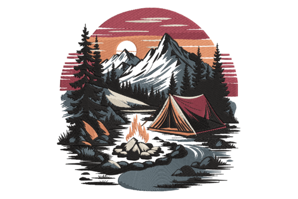 Mountain Camping Scene