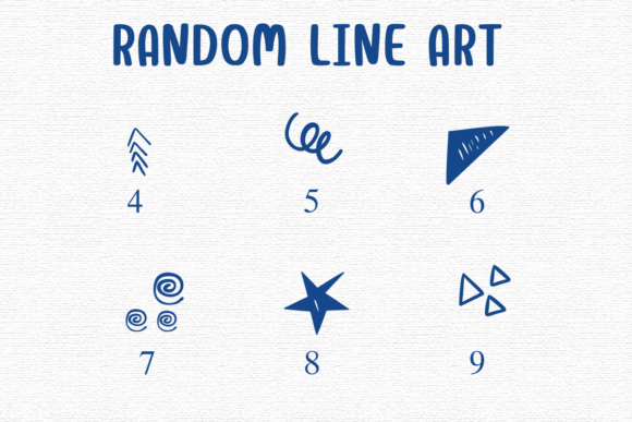 Random Line Art Font PNG with transparent background - Preview 3