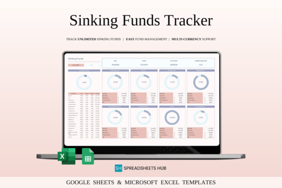 Sinking Funds Tracker Template Excel Gráfico Modelos Gráficos Por SpreadsheetsHub