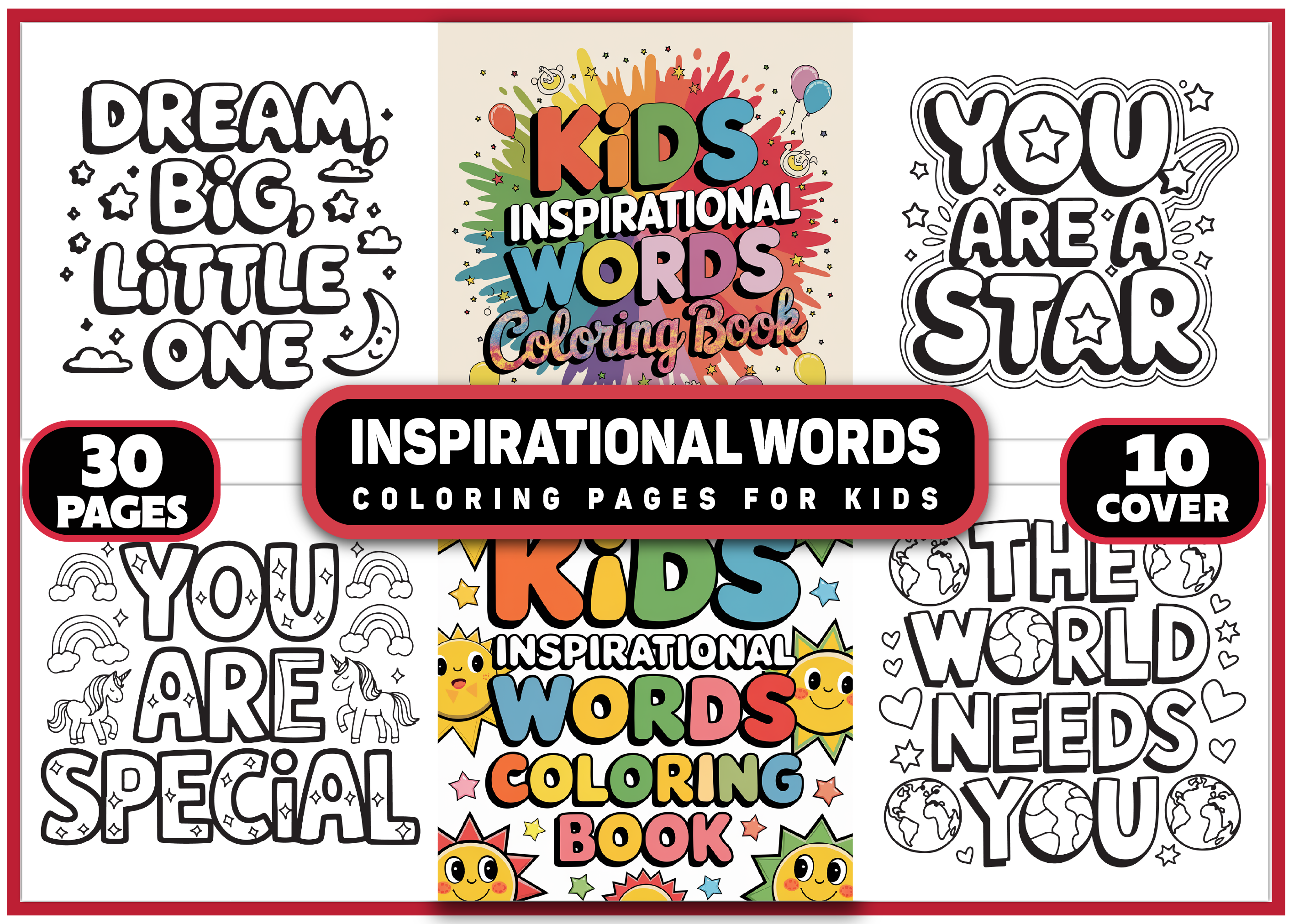 30 Inspirational Words Coloring Pages