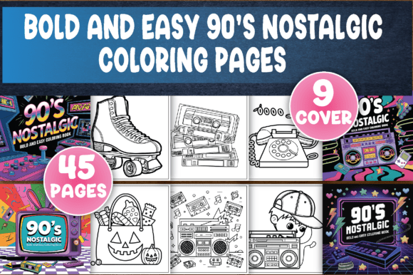 Bold & Easy 90’s Nostalgic Coloring Page