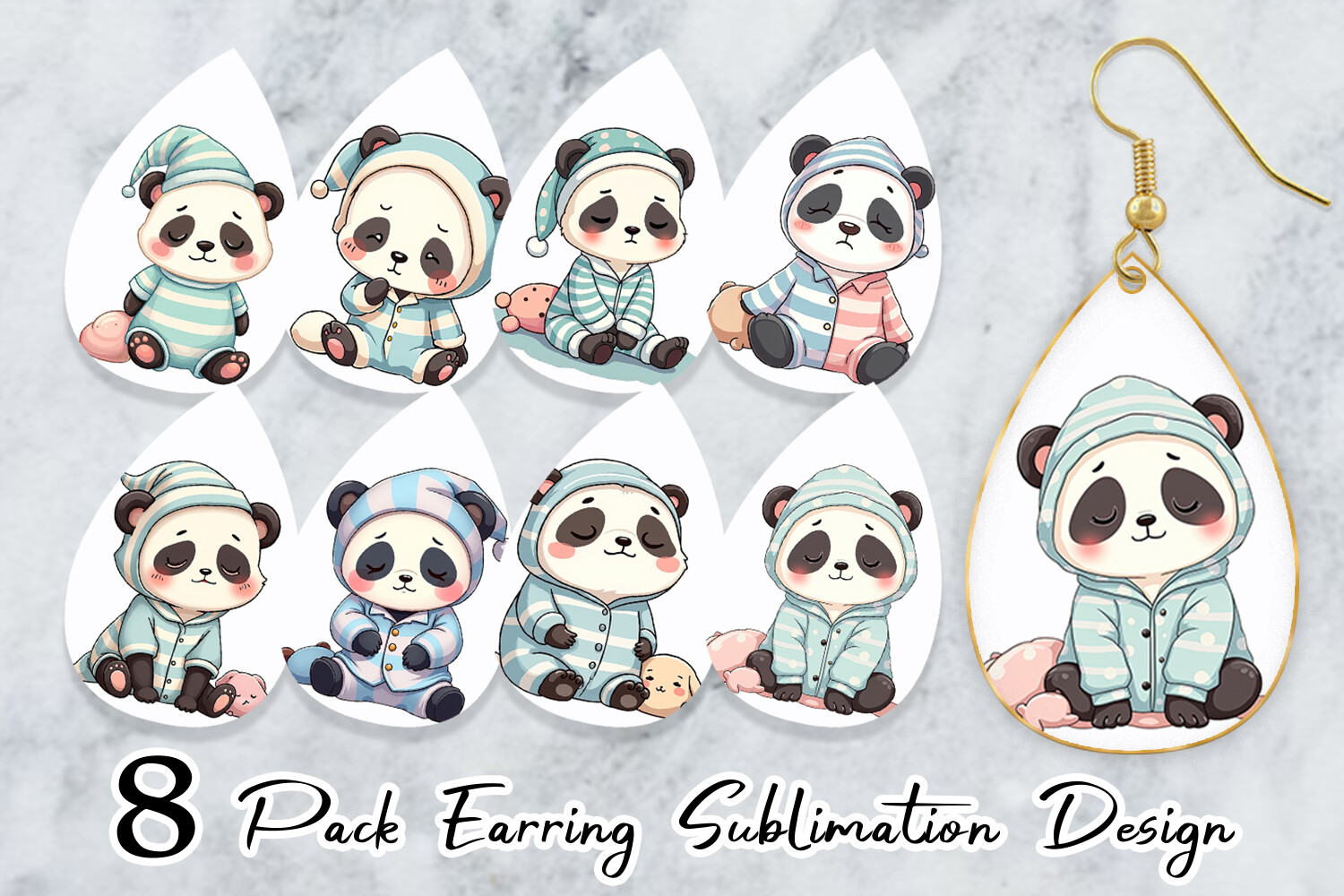 Earring Sleepy Panda Graphic by Artnoy · Creative Fabrica