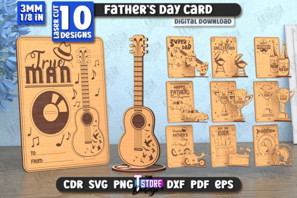 Father’s Day Cards Bundle | Gift Idea Cięcie Laserowe Przez The T Store Design