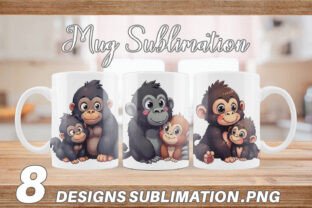 Mug Wrap Gorilla Mother's Day Graphic by Artnoy · Creative Fabrica