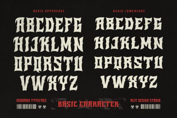 Red Band Font PNG with transparent background - Preview 5