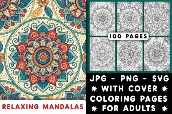 Relaxing Mandalas Adult Coloring Pages