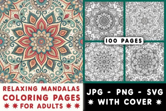 Relaxing Mandalas Adult Coloring Pages